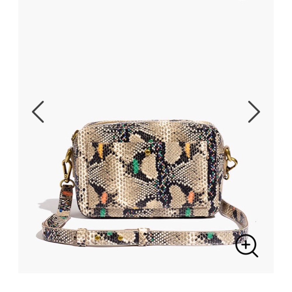 Madewell Beige Snake-Print Crossbody with Multicolor Accents